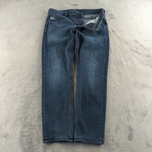 Diesel Jeans Mens 32x30 Blue Dark Wash Straight Button Fly Stretch Denim Cotton